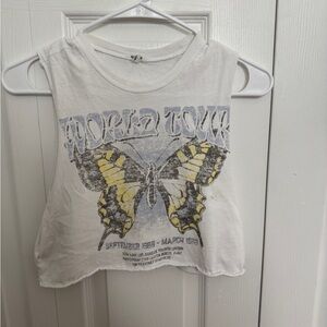 Garage White World Tour Graphic Muscle Tee